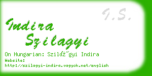 indira szilagyi business card